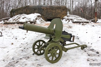 Пулемет из экспозиции дота-музея на станке Соколова