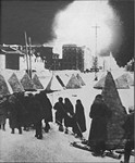 Перевозка надолб на Московском шоссе. Ноябрь 1941 г.