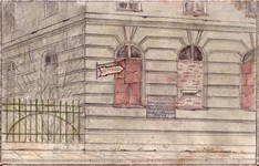 Огневая точка в здании Первого ленинградского медицинского института. Рисунок 1941-42 года.